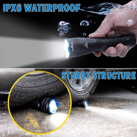 C60 Torcia super luminosa zoomabile, Torcia a LED IPX6 Impermeabile