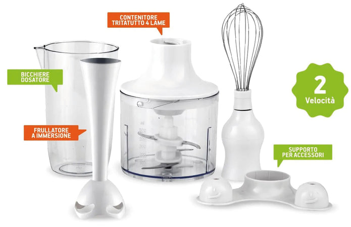 Zephir Frullatore Ad Immersione Multifunzione 3 In 1 Zhc86 400 W