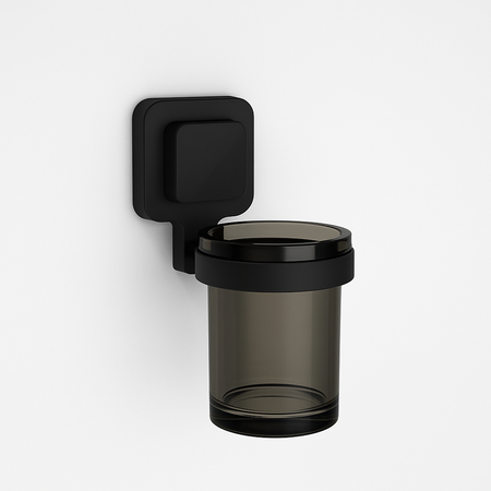 Porta Bicchiere Serie Kara- Nero Cm 7,6 X H.17,8 X 12- Koemo- Pezzi 1