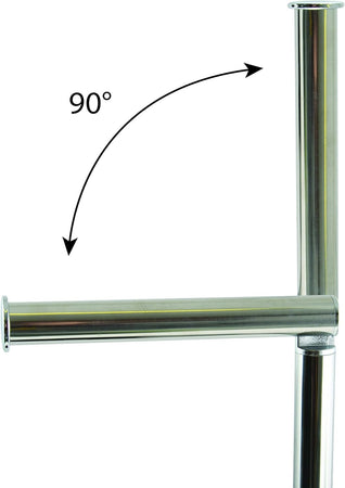 Piantana Colonna Acciaio Inox Porta Scopino Base Vetro Ovale- Acciaio Inox Vetro Nero- Spire- Pezzi 1