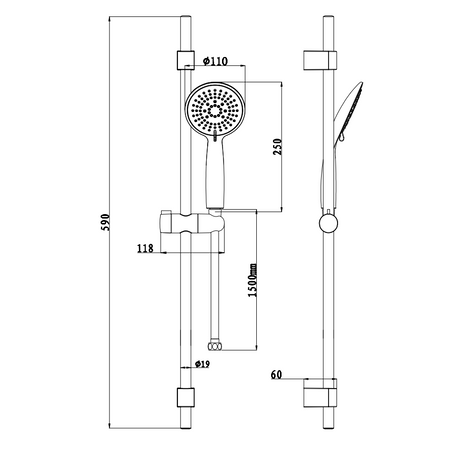 Saliscendi Completo Catania- Nero Opaco- Dh- Pezzi 1