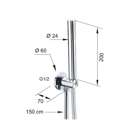 Kit Doccetta Minimale Tonda- Nero Opaco- Remer- Pezzi 1