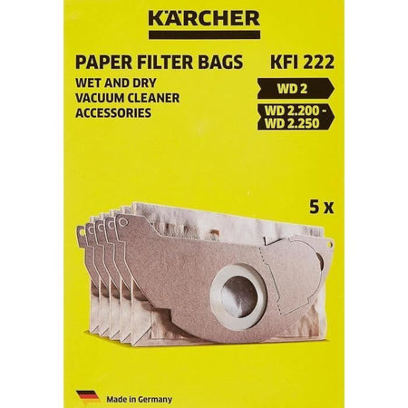 Sacco di carta filtro KRCHER, confezione da 5