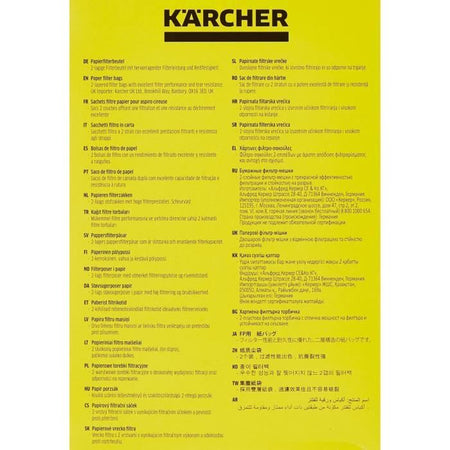 Sacco di carta filtro KRCHER, confezione da 5