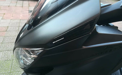 2 ADESIVI 3D fianchi cupolino compatibili scooter SUZUKI BURGMAN 400 2017-2023