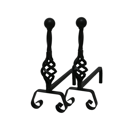 Coppia Alari Con Sfera 'Pigna' Cm 40X15X28H - Made In Italy