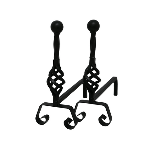 Coppia Alari Con Sfera 'Pigna' Cm 40X15X28H - Made In Italy