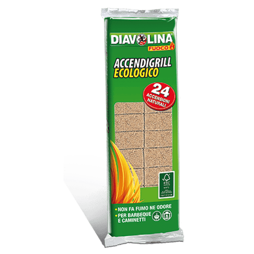 Accendigrill Ecologico 'Diavolina' 24 Cubi - 24 Pezzi- Diavolina