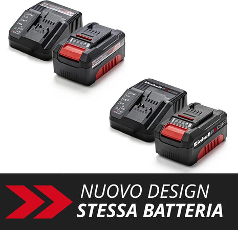 Kit Batteria Al Litio Power X-Change 18V 4,0Ah Con Caricabatteria Rapido Compatibile Con Tutti Gli Utensili Einhell