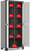 Armadio Portascope Titan Xl In Resina Antracite E Grigio 80X44X182 Cm Con Ripiani Pieghevoli E Piedini Regolabili Keter