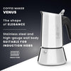 Caffettiera Venus 2 Tazze In Acciaio Inox Caffè Espresso Manico Ergonomico E Valvola Di Sicurezza Bialetti