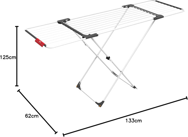 Stendibiancheria Estensibile Surprise In Acciaio E Alluminio Con Ruote E Fili Spessi Stenditura 20 Metri Vileda