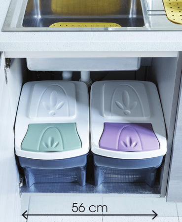 Set Pattumiere Raccolta Differenziata Poker Tris 3X20 Litri Colori Assortiti Plastica Modulare Bama