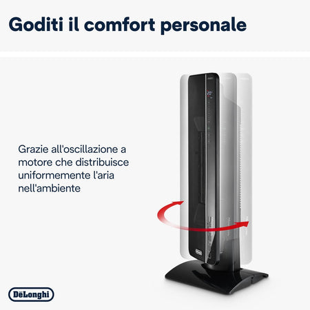 Termoventilatore Ceramico A Torre Tch 8993Er 2400W Display Led Telecomando Funzione Eco Plus Ambienti Fino A 70 M³ Delonghi