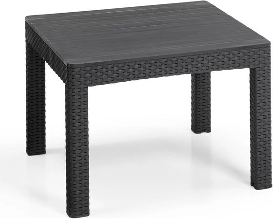 Salottino Da Esterno Emma Balcony Set 3 Pezzi In Resina Effetto Rattan Colore Graphite Con 2 Poltrone E Tavolino Keter