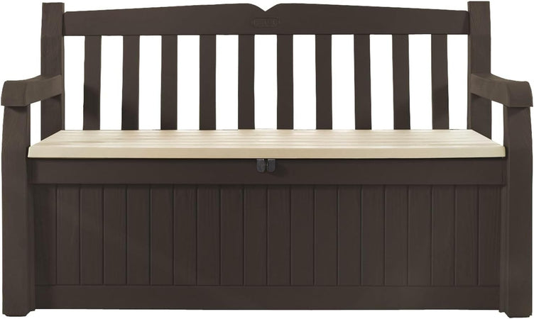 Panchina Contenitore Da Giardino Eden In Resina Effetto Legno Marrone 265 Litri Con Seduta Per 2 Persone Keter