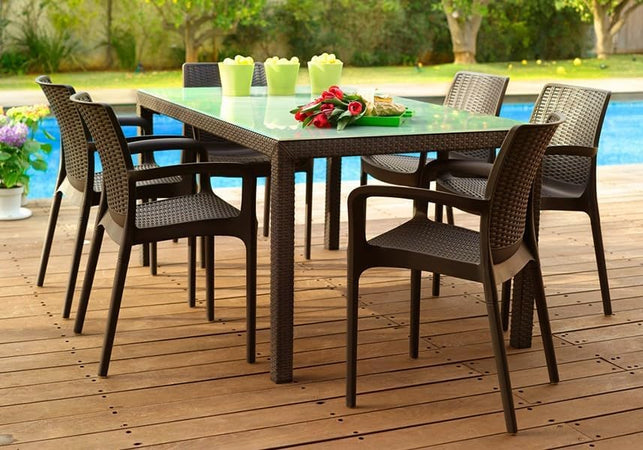 Sedia Poltrona Da Giardino Melody Resina Effetto Rattan Colore Marrone Resistente Ai Raggi Uv Keter