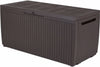 Cassapanca Da Giardino Springwood 305 Litri In Resina Effetto Legno Colore Brown Lucchettabile E Utilizzabile Come Seduta Keter