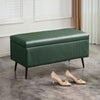 Cassapanca Pouf Contenitore Pelle Ecologica Divanetto Contenitore 80x40 H45cm Verde