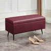 Cassapanca Pouf Contenitore Pelle Ecologica Divanetto Contenitore 80x40 H45cm Bordò
