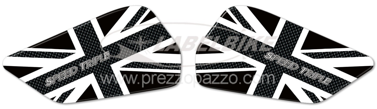2 PROTEZIONI LATERALI 3D compatibili per MOTO triumph SPEED TRIPLE fino al 2013
