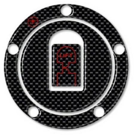 ADESIVO carbon PROTEZIONE TAPPO SERBATOIO compatibile MOTO KAWASAKI 00-06 rosso