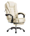 Poltrona Ufficio Massaggiante Presidenziale Reclinabile Poggiapiedi Bianco
