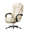 Poltrona Ufficio Massaggiante Presidenziale Reclinabile Poggiapiedi Bianco