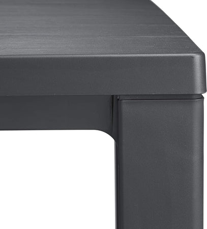 Tavolo Da Giardino In Resina Effetto Legno Con Struttura Rinforzata Per 6 Persone Colore Grafite Julie Keter