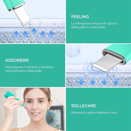 VOYOR Pulizia Viso Ultrasuoni Rimozione Delicata dei Punti Neri Skin Scrubber