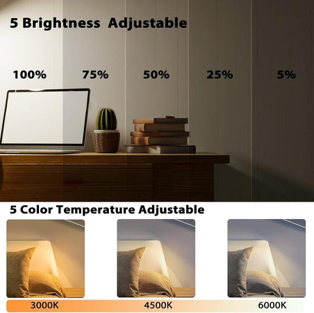 Lampada da scrivania a LED con caricabatterie wireless, touch con 5 modalità