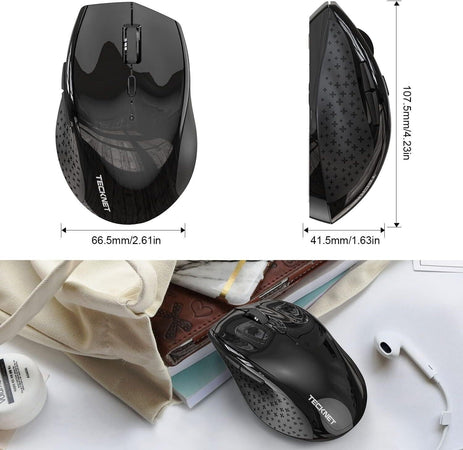 Mouse Wireless, 3200 DPI Ergonomico Mouse Senza Fili, 2.4 GHz Ricevitore