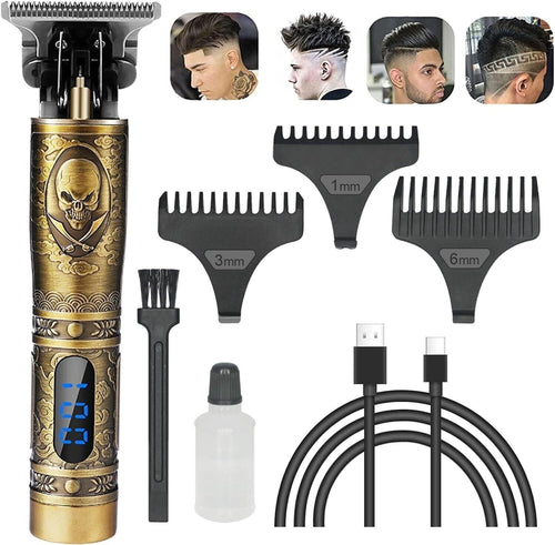 Tagliacapelli Uomo per la Barba, Lama a T, Rasoio professionale a Basso Rumore