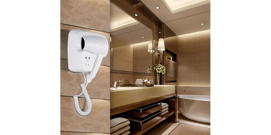 Asciugacapelli Phon Da Parete Hotel 1300W Da Muro , Porta,Bagno,Spogliatoi