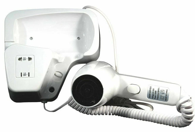 Asciugacapelli Phon Da Parete Hotel 1300W Da Muro , Porta,Bagno,Spogliatoi
