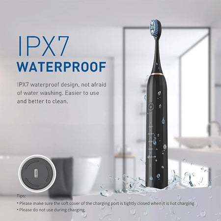 Spazzolino Elettrico Ricaricabile per Adulti e Bambini Sonico con 5 Testine