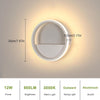 Applique rotonda a LED Comely 12W 800LM, bianco caldo 3000K, applique da parete