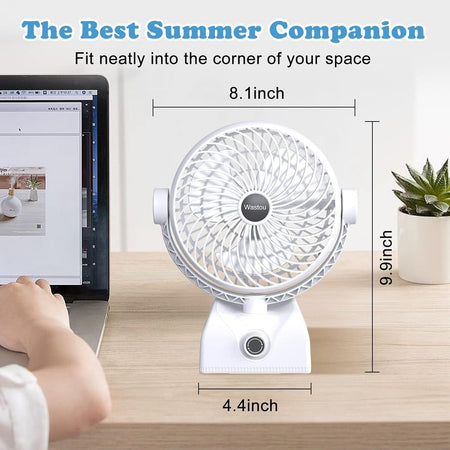 Ventilatore da Tavolo Portatile Batteria da 10000mAh Ricaricabile USB regolabile
