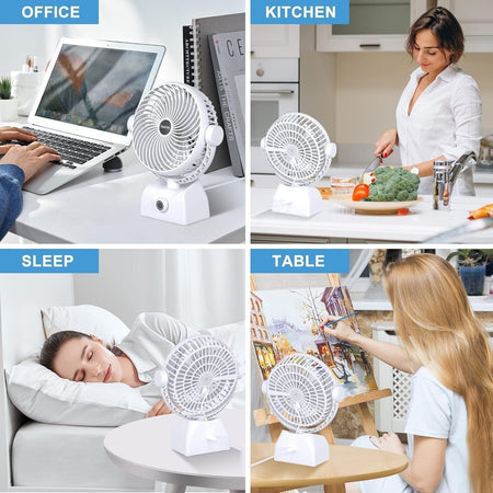 Ventilatore da Tavolo Portatile Batteria da 10000mAh Ricaricabile USB regolabile