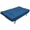 Divano 3posti Letto Reclinabile Clic Clac Tessuto Imbottito 2 Cuscini 183cm Blu
