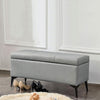 Cassapanca Pouf Contenitore Panca con Piedini in Metallo Moderna Grigio Chiaro