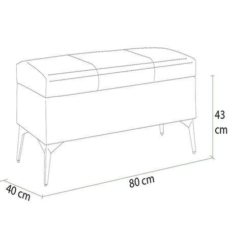 Cassapanca Pouf Contenitore Panca con Piedini in Metallo Moderna Grigio Chiaro