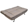 Divano 3posti Letto Reclinabile Clic Clac Tessuto Imbottito 2 Cuscini 183cm Tortora