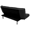 Divano 3posti Letto Reclinabile Clic Clac Tessuto Imbottito 2 Cuscini 183cm Nero