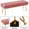 Panchina in Tessuto Chester 114x37 H45 cm Ingresso Camera da Letto Soggiorno Rosa