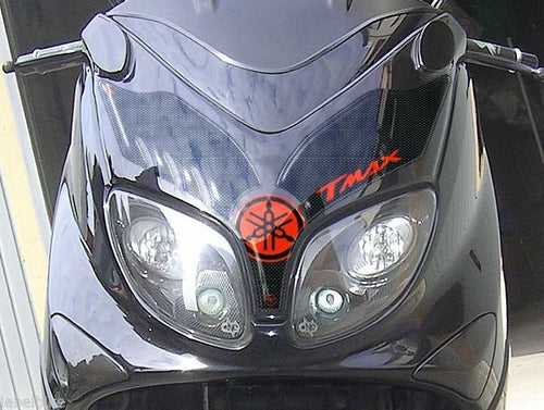 ADESIVI 3D RESINATI COVER CARENA Y FRONTALE TMAX 500 YAMAHA T MAX 01-07 CARBONIO