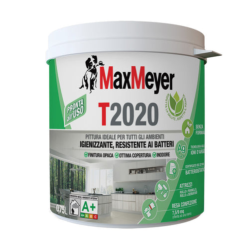 Max Idropittura T2020 Traspirante 0,750 L Bianco- 1,0 Pz