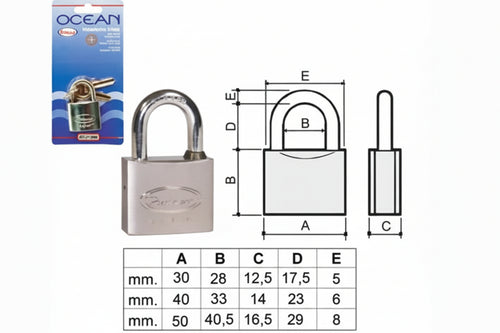 Lucchetto Ottone Arco Normale Ocean 2700M In Blister- - Mm.50 (2750Mb) - 1 Pezzi Potent