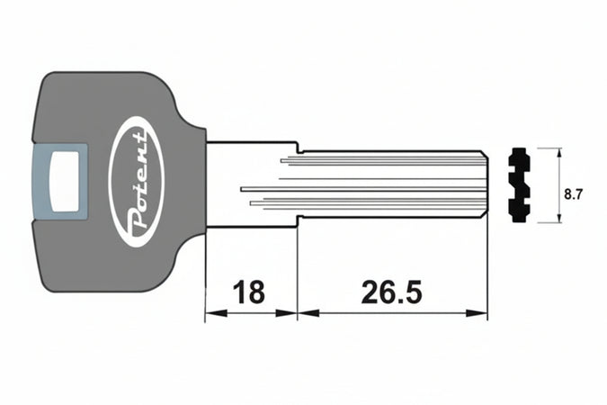Chiave Grezza Profilo Piatto 4000.K.G R1 - 10 Pezzi Potent