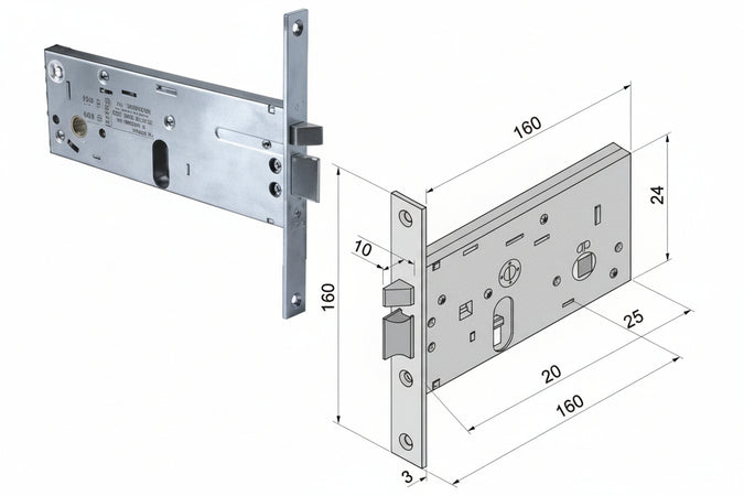 Elettroserratura Da Infilare Per Fasce Mm.64 H 304- - Mm.60 (30460010) - 1 Pezzi Welka